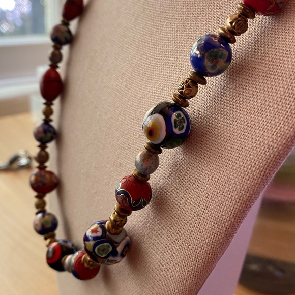 Amazing vintage long Millifiore Bead Necklace - Picture 8 of 15